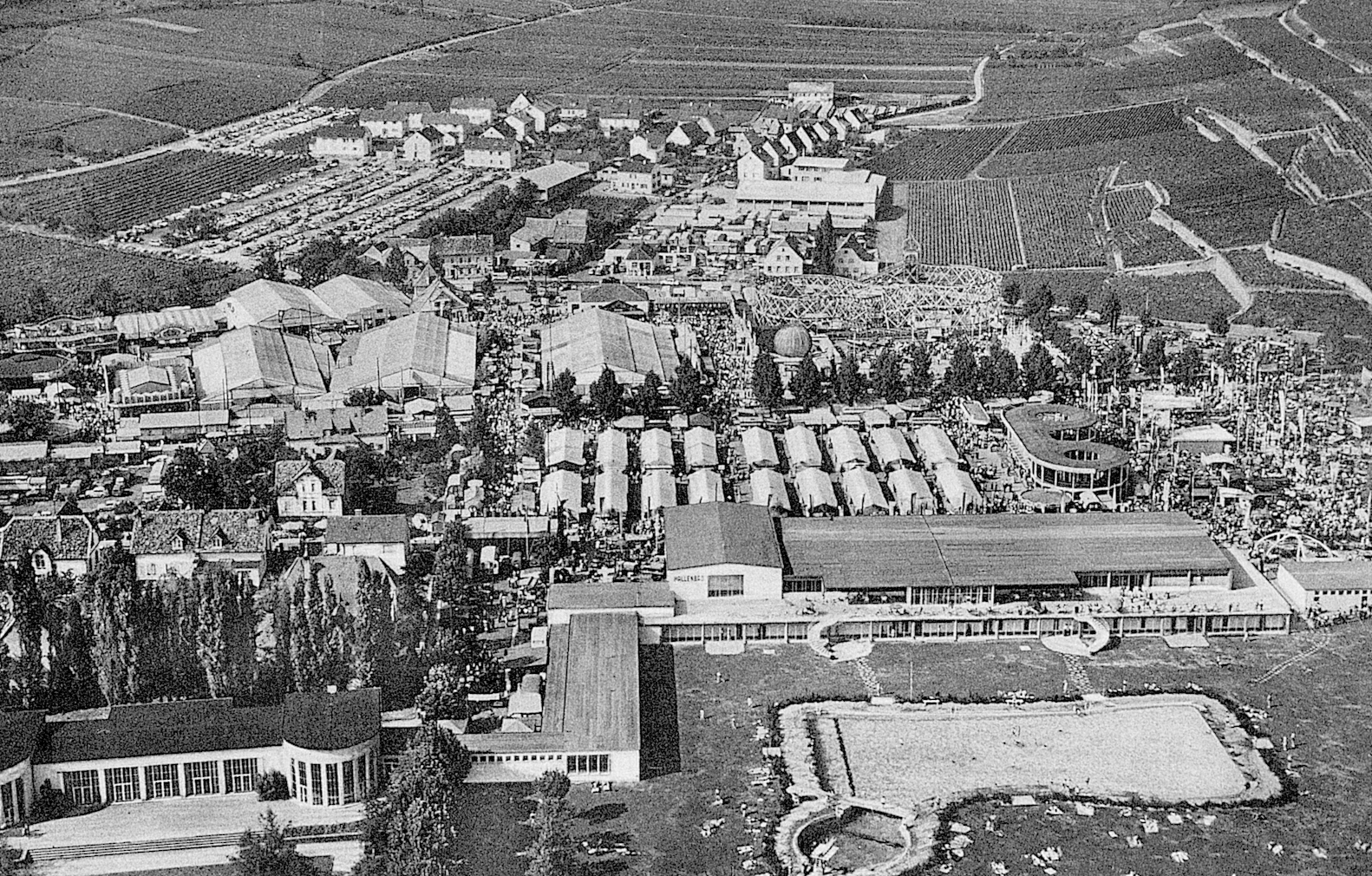 Figure 8: Das neue Kurzentrum in der unteren Bildhälfte um 1960.